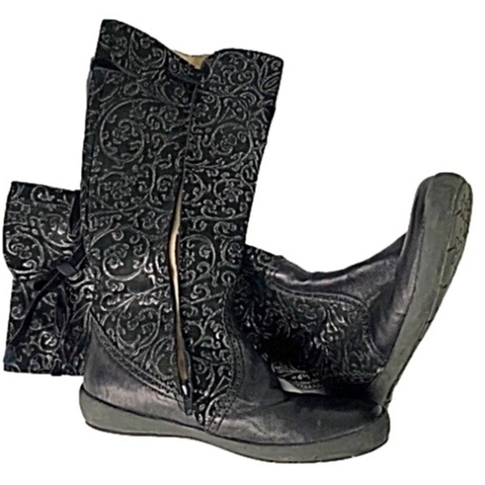 NATURINO -Silver & Black Tall Soft Leather Boots 👢 - Picture 2 of 8